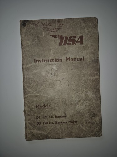 Vintage bsa instruction manual - vintage,