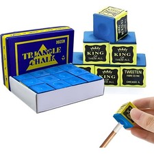 6  Blocks GREEN  TRIANGLE SNOOKER or POOL CUE TIP CHALKS - By Tweeten USA