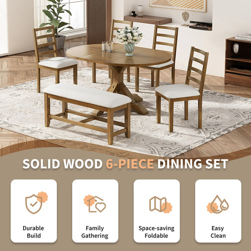 Piece farmhouse extendable - 6-piece,
