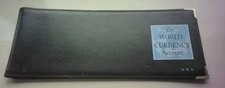 Vintage Black Leather Cheque Book Holder. Used Cond.  The World Currency Account