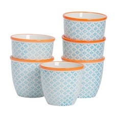 6x Hand-Printed Plant Pots