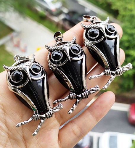 10pcs obsidian gems owl - 10pcs,