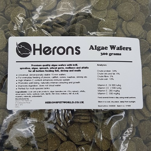 Herons algae wafers - algae, 6%