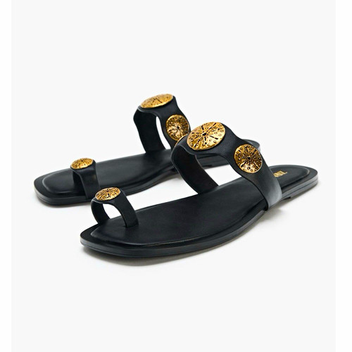 Zara women black gold - zara, black/gold
