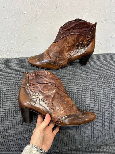 Gabor brown leather ankle - leather,