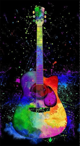 Panel painted guitar - 44",