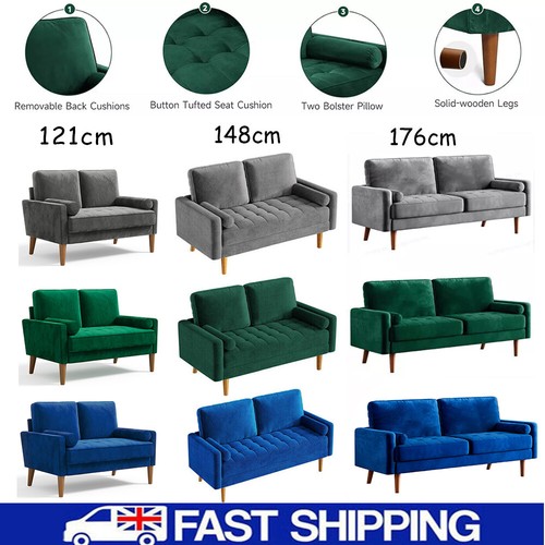 Seater velvet sofa with - 3,