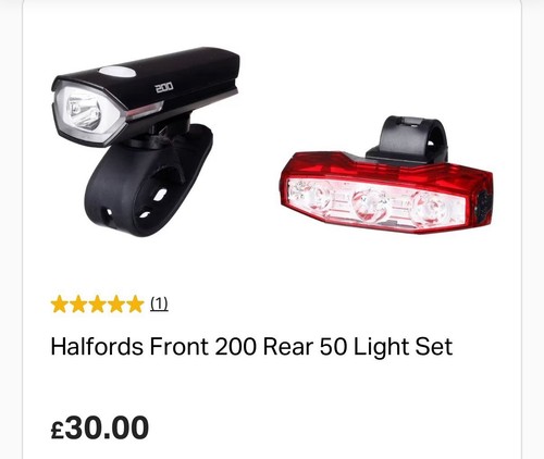 Halfords light set - light,