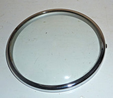 Vintage 1950's hinged glazed pin on clock bezel with 12cm convex glass