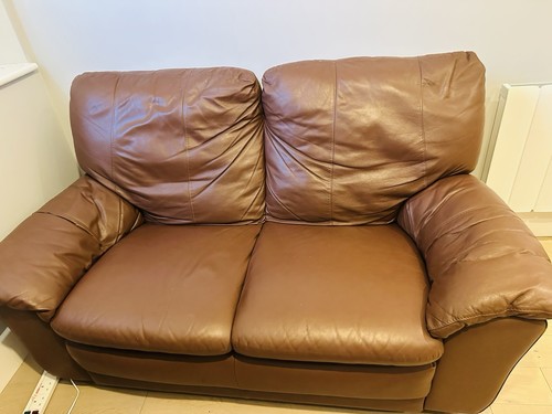 Brown leather seater sofa - brown, 2