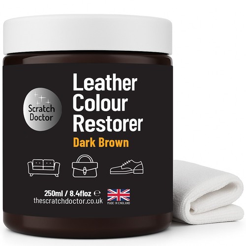 Dark brown leather - brown, restorer