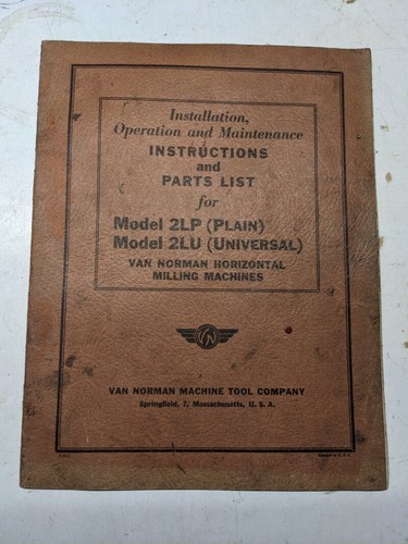 Van norman milling - van, machine