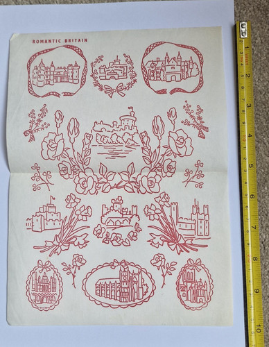 Vintage embroidery transfer - vintage,