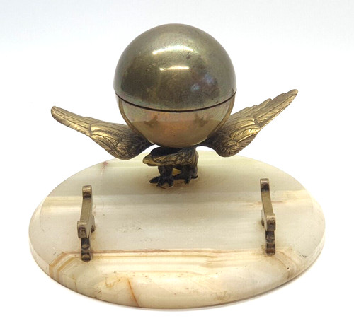 Antique brass inkwell - antique,