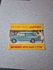 MORRIS Motors MINI Van 1/4 TON SALES BROCHURE 1962 Gold Out Poster.  UK Market