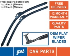 Front Wiper Blades (26" + 22") for Renault Scenic MK2 from 2003-2004 Exact Fit