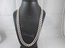 LOVELY PRE-LOVED, 20" HEAVY, SOLD SILVER CURB CHAIN. 9mm WIDE. NOT HOLLOW!  1