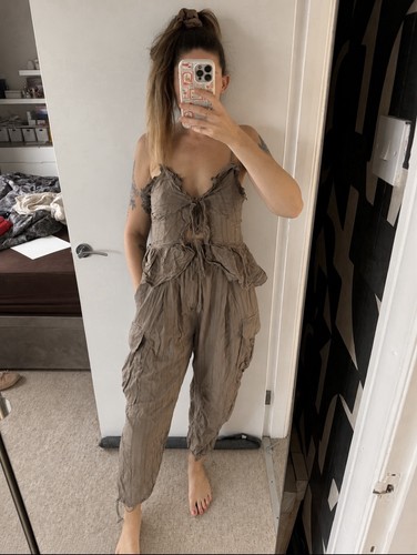 Zara viral khaki brown - , ruffle