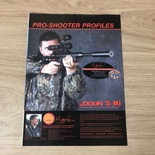 GUNS92 MAGAZINE ADVERT 12X9 MICK GAULT & THE LOGUN S-16 RIFLE