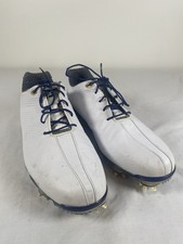 Mens FootJoy DNA Leather Golf Shoes Size 10 M White Black 53437 EUC