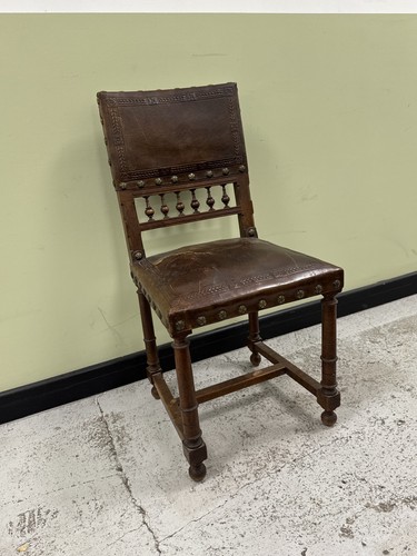 Vintage oak leather hall - &,