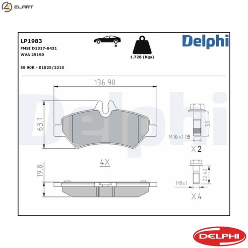 Brake pad set disc - set,