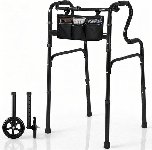 Black stepped handrail walker - stepped,