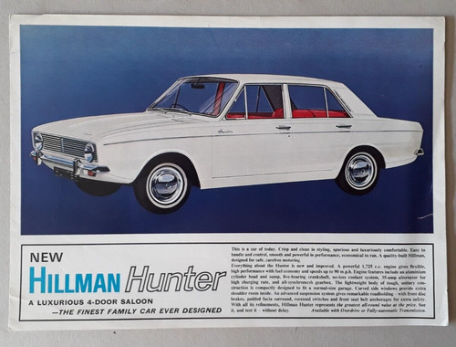 Hillman hunter saloon - hunter, brochure