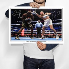 Conor vs Mayweather In Action UFC Autographed Poster Print. A3 A2 A1 Sizes