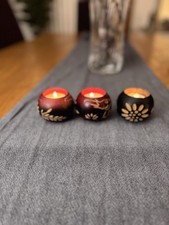 Set of 3 Hand-Carved Thai