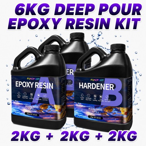 6kg clear epoxy resin kit - kit, 2:1