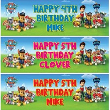 2 X Personalized Paw Patrol Birthday Banner Children Kid Party Wall Decoration