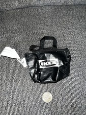 IKEA Knolig Mini Zipper Coin Keychain Bag Tote Key Holder Black