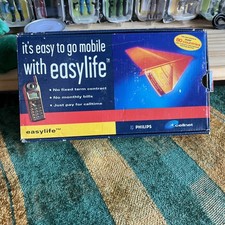 Vintage Philips Cellnet slide mobile phone. Boxed used see photos Untested 