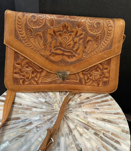 Vintage retro real leather