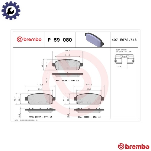 Brake pad set - pad,