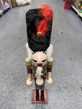 nutcracker soldier christmas decoration  black red glitter 3ft tall 91cm