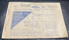 Motor Fuel Ration Book Motor