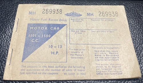 Motor fuel ration book - ration,