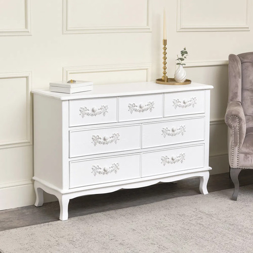 Antique white drawer chest - antique,