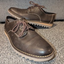 Mens Clarks 1825  'Newby Fly' Brown Leather Oxford Shoes Size UK 10.5G 