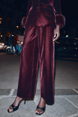 Zara velvet wide leg trousers