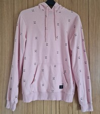 Lazy Oaf sad face smiley pink oversize hoodie size XS