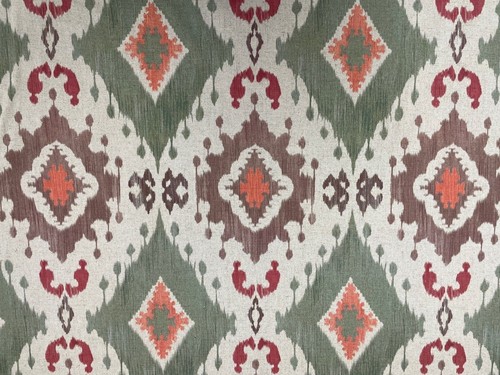 Portia ikat linen green orange - portia,