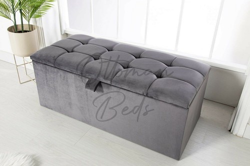 Upholstered boxed cube ottoman - upholstered,