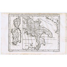 ITALY, CORSICA & SARDINIA Antique Map by Delisle 1729