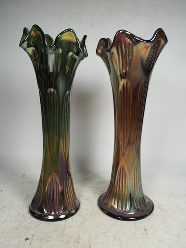 Carnival glass vases - carnival, fenton