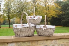 Grey-wash Wicker Shopper
