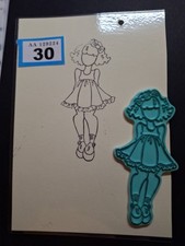 Prima doll stamp with bow - with,