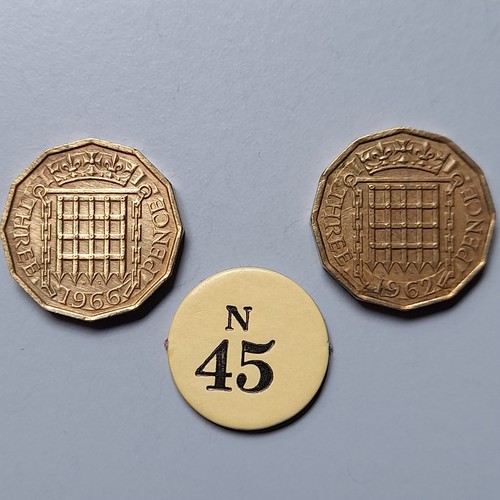 Threepence 1966 1962 - qe,